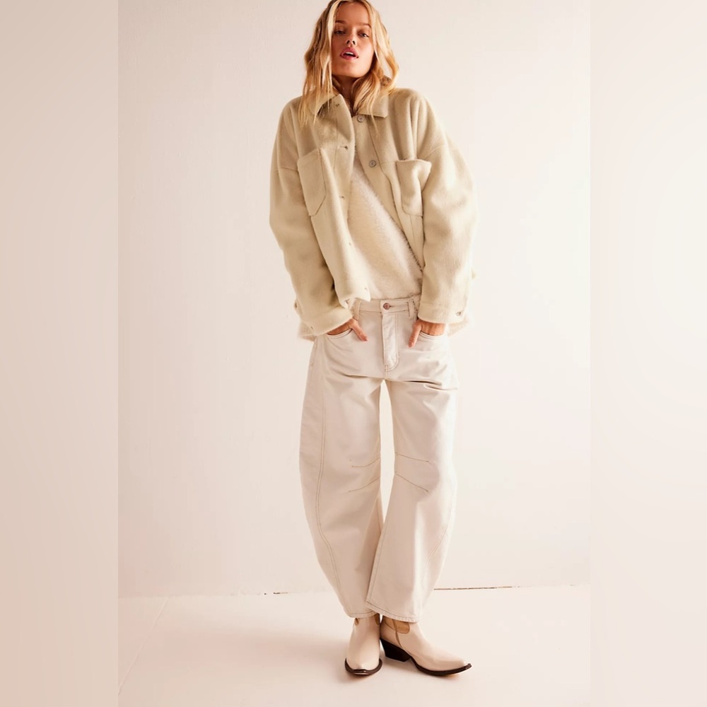 Free People Barrel Jeans Color Milk size 24